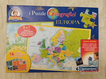 Clementoni Puzzle Geografico Europa 2 In 1 Complet
