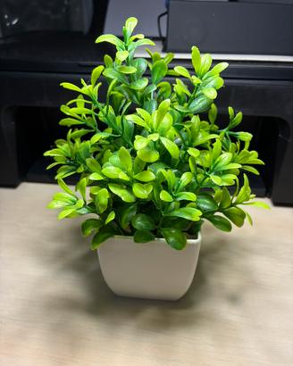 Pianta artificiale decorativa con vaso bianco