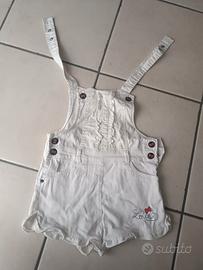 salopette bianca in cotone 