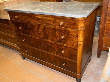 Cassettone Antico originale '800,  radica di noce