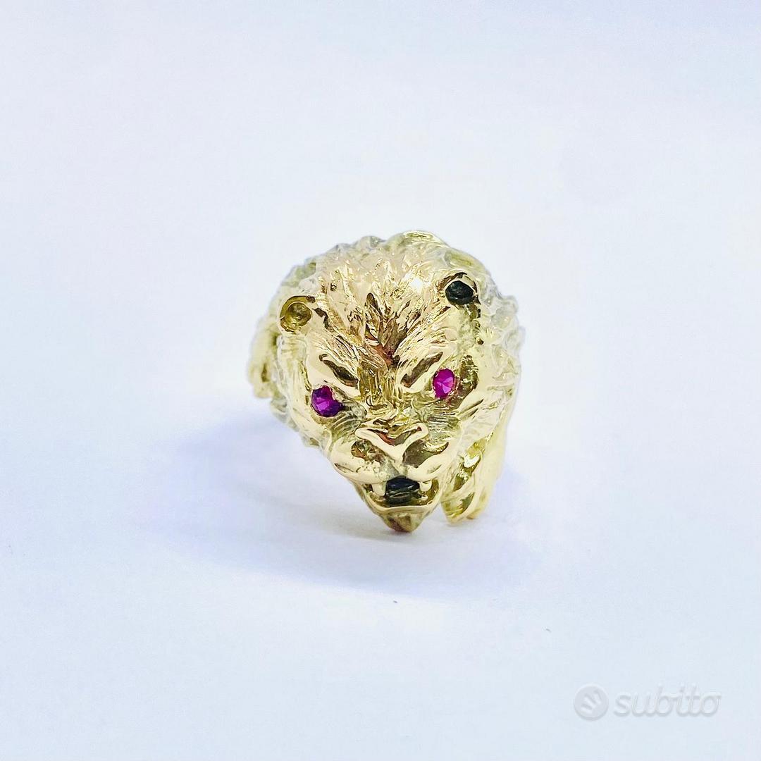 Anello testa di leone oro 18kt shop