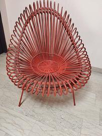 Poltrona midollino anni 60