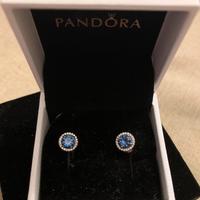 •Orecchini a lobo rotondi blu•