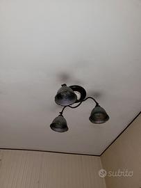 lampadario con campana in vetro