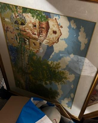 Quadro punto pieno in lana