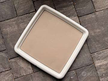 Porta traversine 60x60, beige e bianco