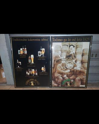 Coppia di quadri pub Birra Lasko