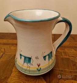 Brocca in ceramica di Vietri dipinta a mano