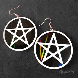 Orecchini pentacolo esoterico, gioielli occulti