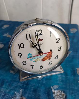Sveglia Diamond meccanica con gallina animata.
