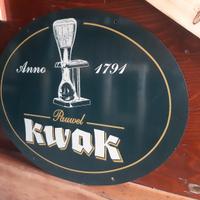 Targa metallo birra Kwak 58,5x45,5 cm