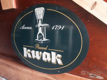 Targa metallo birra Kwak 58,5x45,5 cm