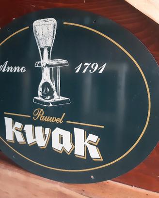 Targa metallo birra Kwak 58,5x45,5 cm
