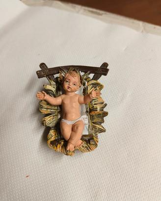 Bambinello e culla presepe raro