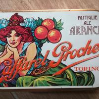 Scatola latta vintage Pastiglie Caffarel Prochet