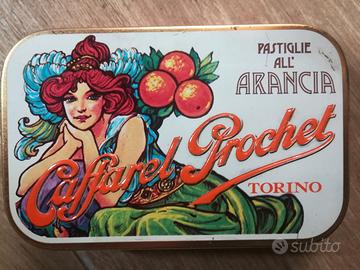 Scatola latta vintage Pastiglie Caffarel Prochet