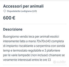 TECA PER ANIMALI ESOTICI 