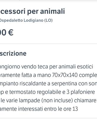 TECA PER ANIMALI ESOTICI 