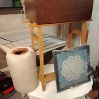 tombolo per pizzo cantu',con coperchio noce 