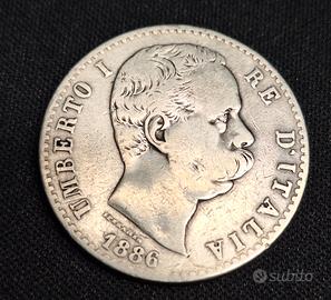 2 Lire 1886 Umberto primo
