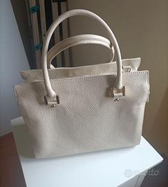 Borsa vera pelle panna