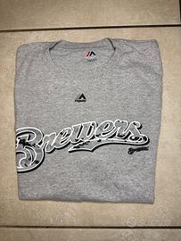 Maglia Majestic Brewers Grigio