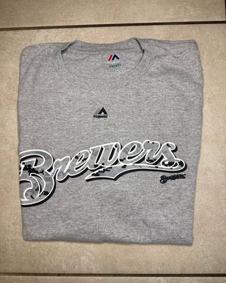 Maglia Majestic Brewers Grigio