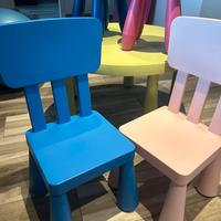 Tavolino ikea bambini con 2 sedie e 2 sgabelli