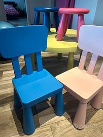 Tavolino ikea bambini con 2 sedie e 2 sgabelli
