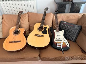 Tris di chitarre più mixer