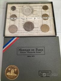 Monete di Parigi 1973 n.8 monete con 10 fr.ag 