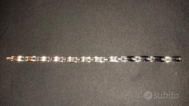 Bracciale in cuoio e acciaio inossidabile