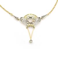 Collana vintage in oro e argento con diamanti