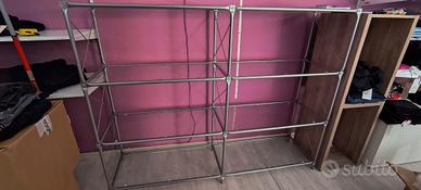 scaffale alluminio e vetro