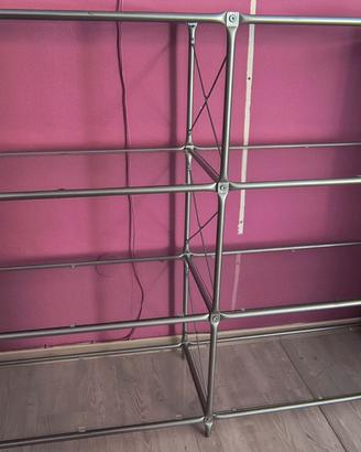 scaffale alluminio e vetro
