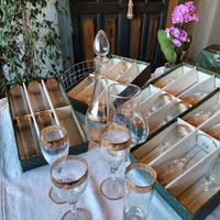 SERVIZIO CRISTALLO MURANO ORO ANNI 50 MAI USATO