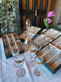 SERVIZIO CRISTALLO MURANO ORO ANNI 50 MAI USATO