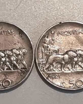 50 cent Vittorio Emanuele III leoni