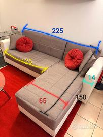 divano angolare contenitore e letto