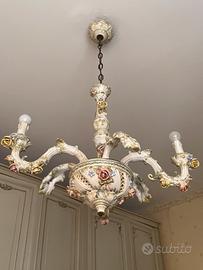 Lampadario da soffitto antico Capodimonte