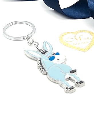 Portachiavi Napoli asinello azzurro portafortuna 