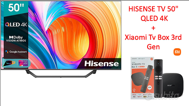 TV QLED HISENSE 50" 4k+Xiaomi TV BOX 3rd Gen 4K