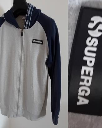 Superga felpa vintage80 tg XL grigio/blu