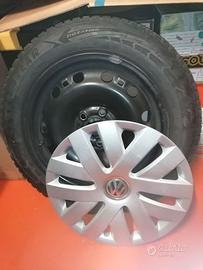 4 Cerchi in ferro 15" originali VW Polo + Borchie