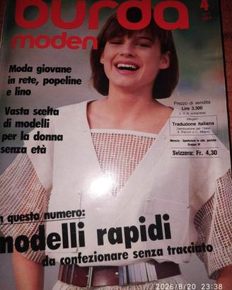rivista Burda ,  cartamodelli  vari numeri anni 80