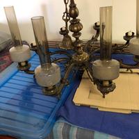Lampadario in bronzo dorato