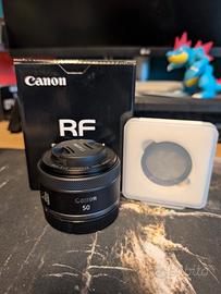 Obiettivo Canon RF 50mm f/1.8 STM con filtro 