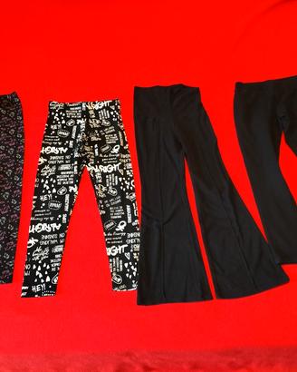 set 4 leggings varie marche bambina 8-9 anni 