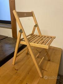N*4 sedie pieghevoli in legno