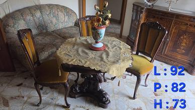 Tavolo da Salotto Barocco Legno Pregiato (4 Sedie)